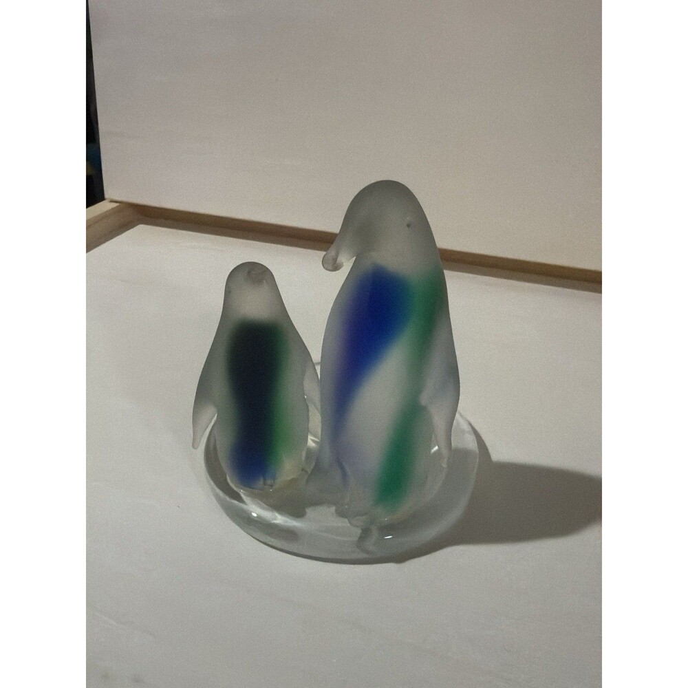 PartyLite Penguins Frosted Handmade Figures Candle Holder Home Decor
